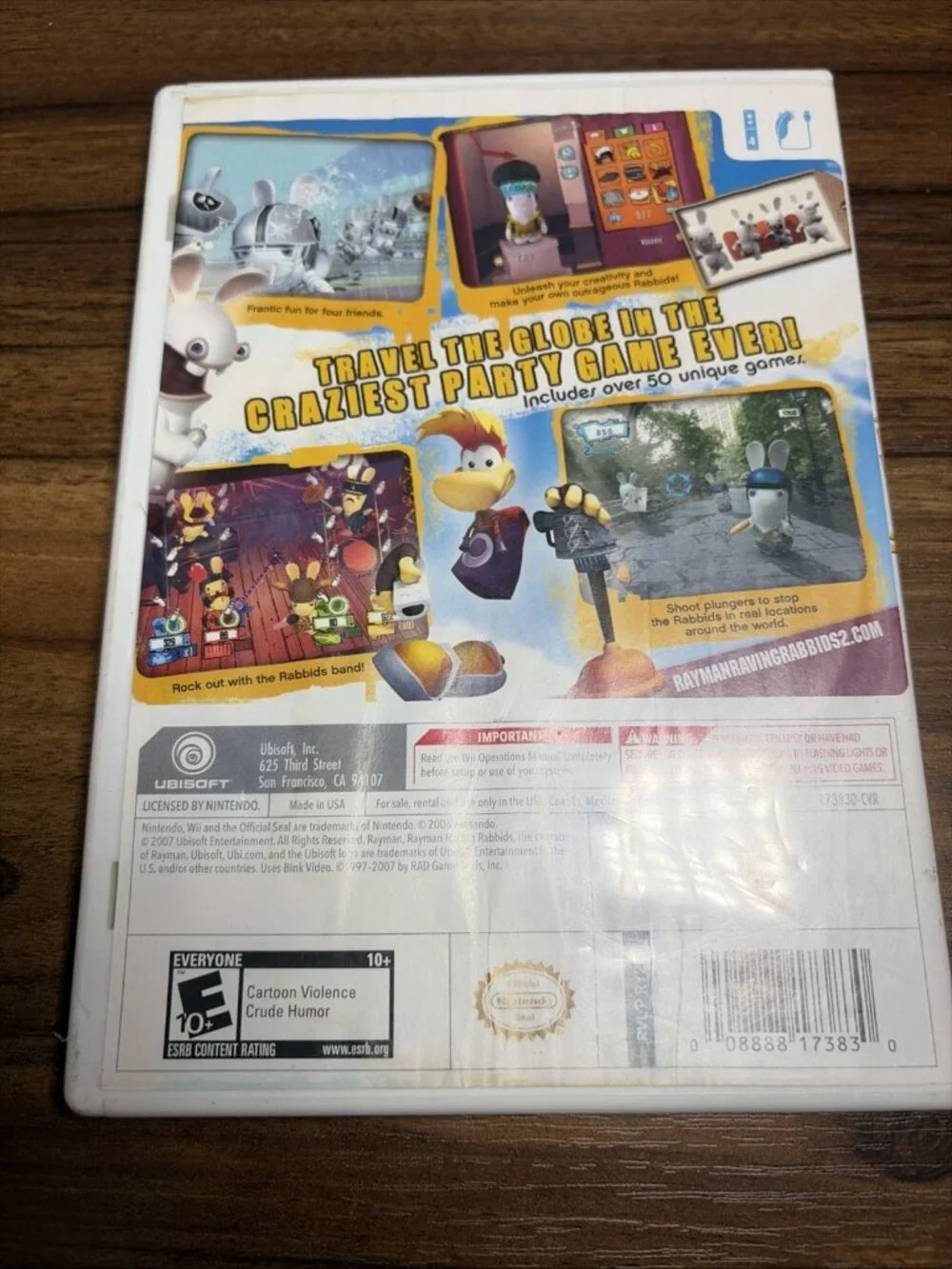 Rayman Raving Rabbids 2 (Nintendo Wii, 2007) Tested Cib